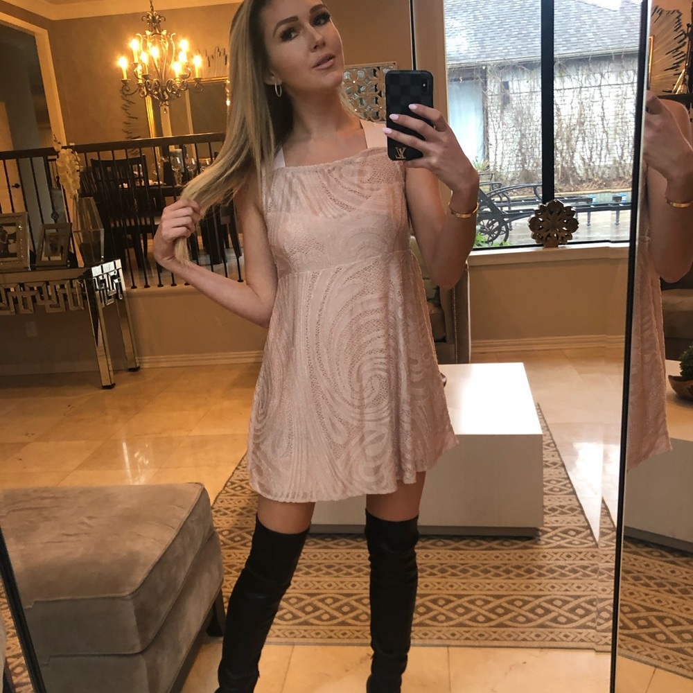 Free People baby pink mini dress